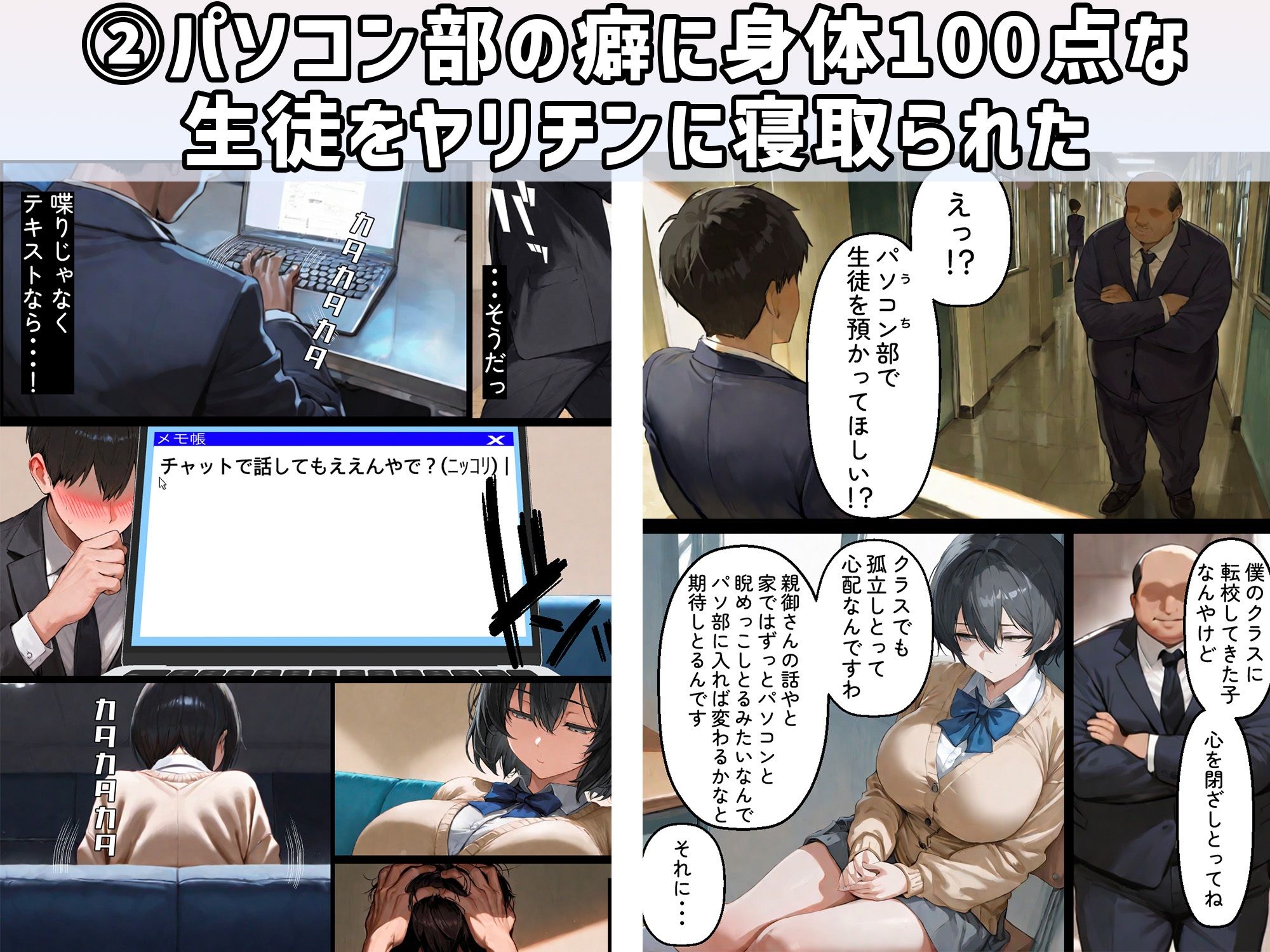 NTR漫画5作品300P総集編！幼馴染、パソコン部、新卒ちゃん、バスケ女子、リフレ嬢 - サンプル画像 5