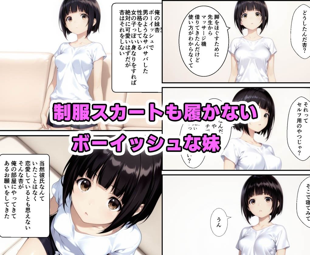 サバサバ系ボーイッシュな妹を電マでメスに仕上げて中出しした話 - サンプル画像 1
