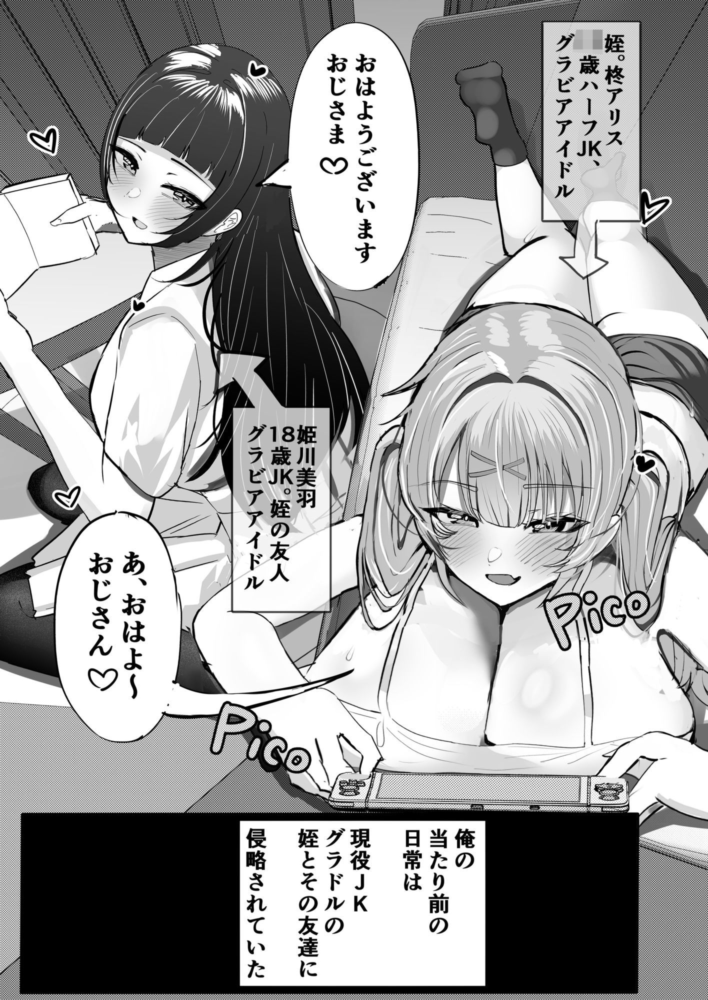 JKグラビアアイドル姪＆その友達とチンイラ「えっちごっこ」しまくる - サンプル画像 1