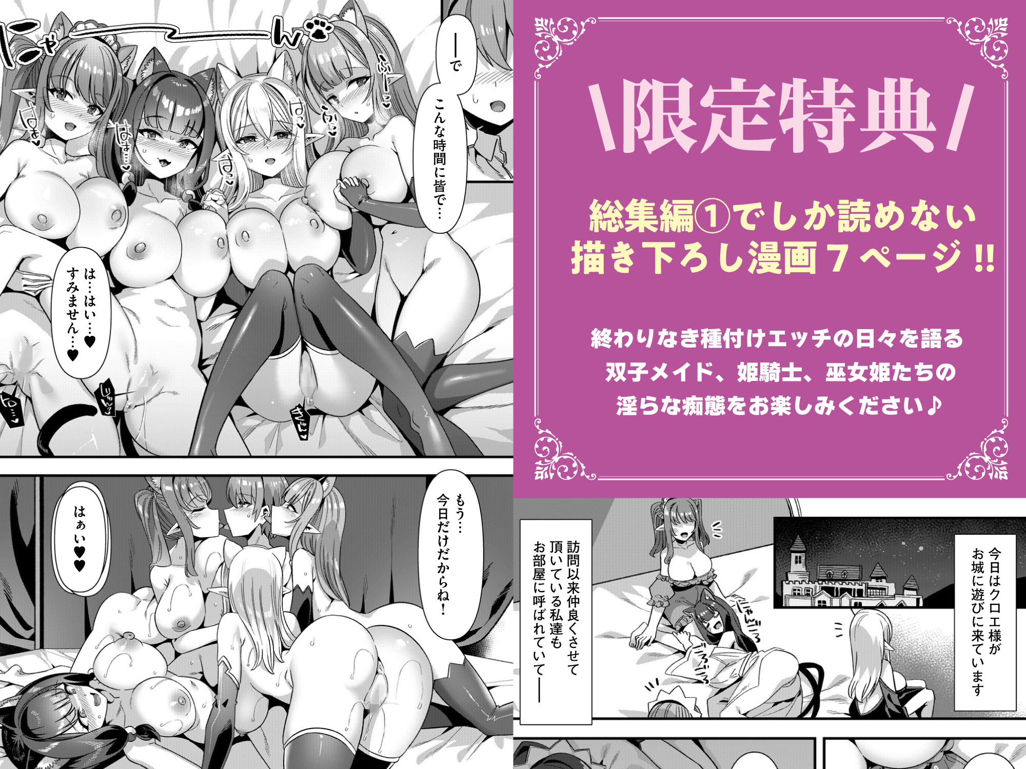 男が産まれない異世界へ召喚された俺がヒロインを充てがわれて子作りエッチ 総集編1 - サンプル画像 1