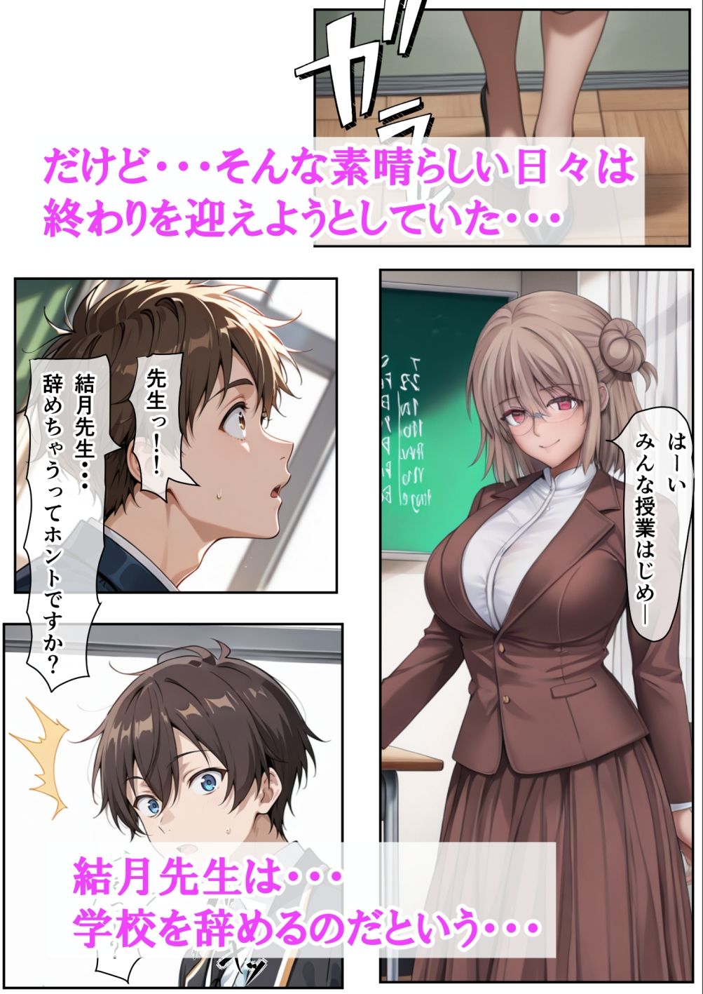 たった10秒しか効果がない催●アプリを使って、担任の爆乳先生と生ハメ中出しセックスする方法を考えた話 - サンプル画像 6