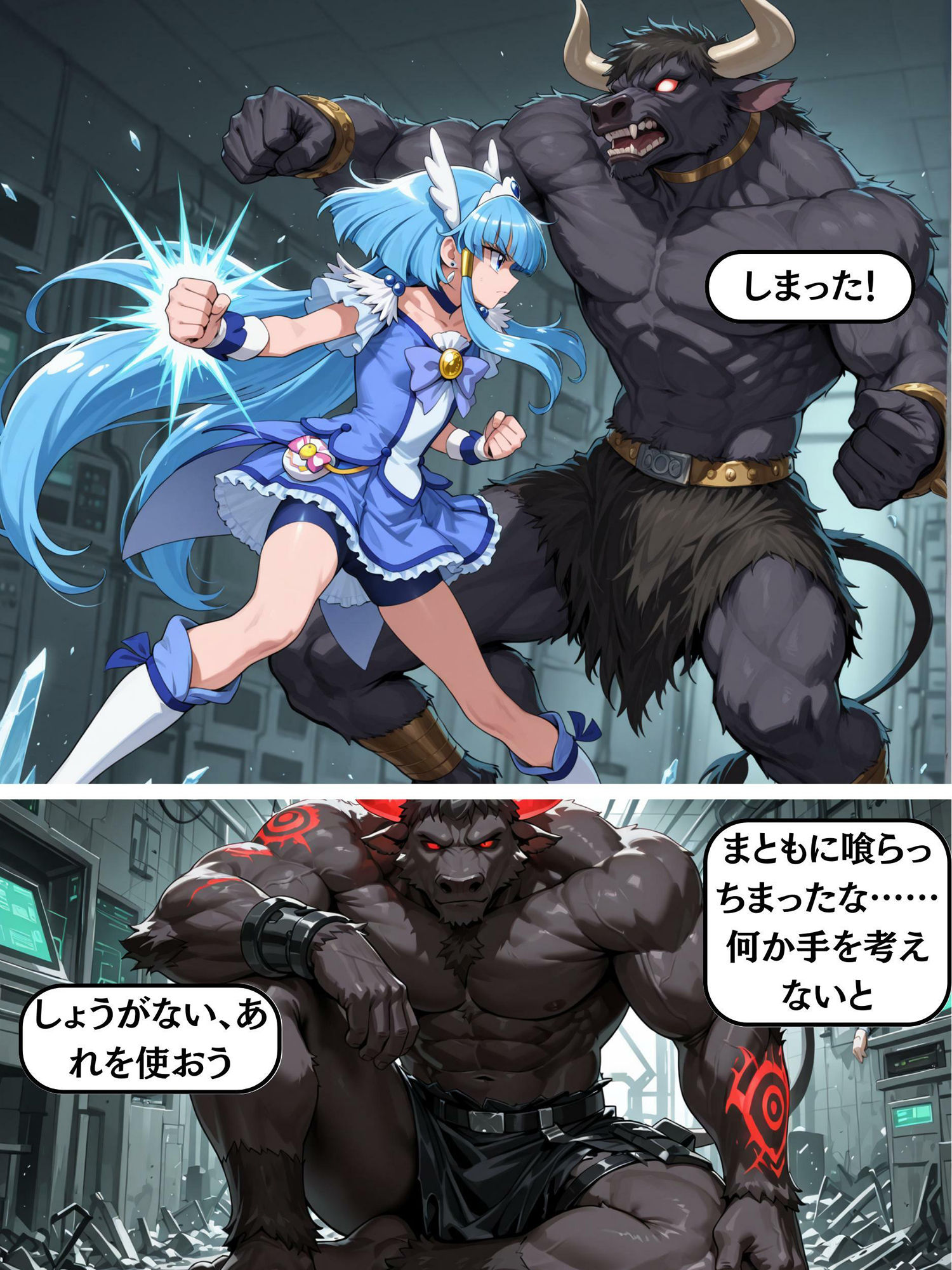 キュアビュ〇ティー vs ミノタウロス 敗北凌〇 - サンプル画像 4