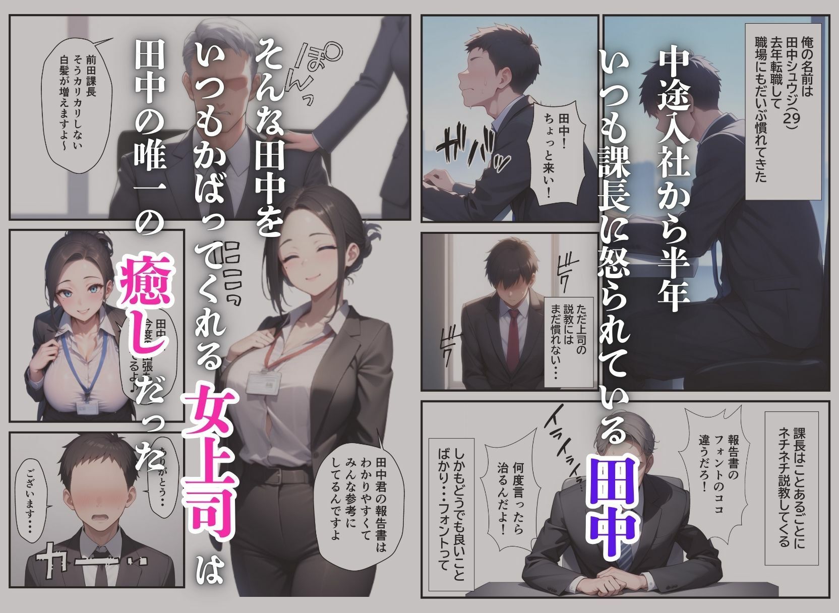 爆乳バツイチ女上司とあまあま孕ませエッチ - サンプル画像 1