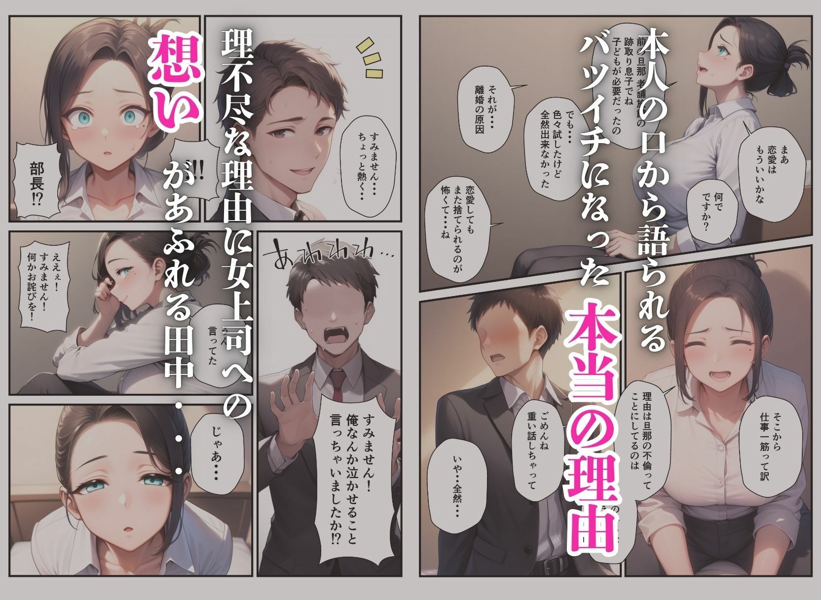 爆乳バツイチ女上司とあまあま孕ませエッチ - サンプル画像 5