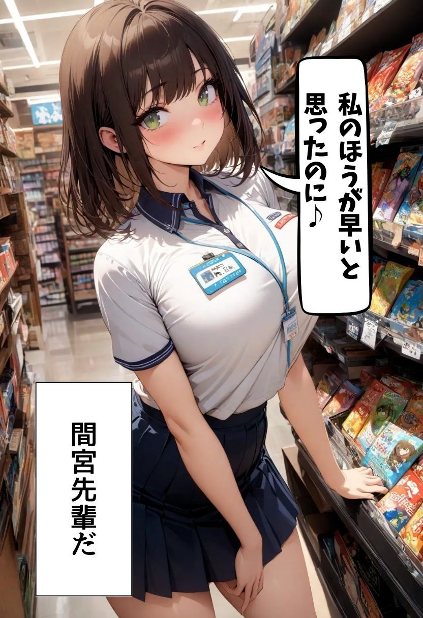バイト先の先輩とレジ裏Hしてる話 - サンプル画像 3