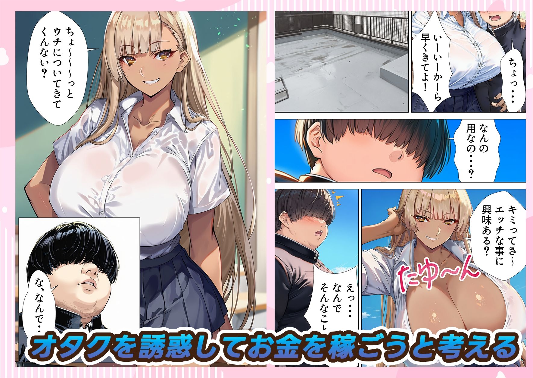 黒ギャルJK 舐めてたオタクと立場逆転SEX - サンプル画像 4
