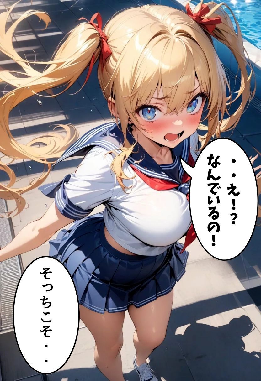 巨乳幼なじみとスク水着衣えっち - サンプル画像 4