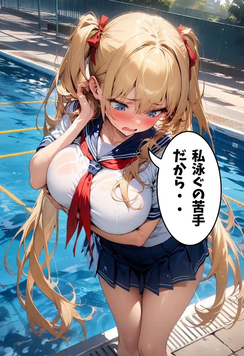 巨乳幼なじみとスク水着衣えっち - サンプル画像 5