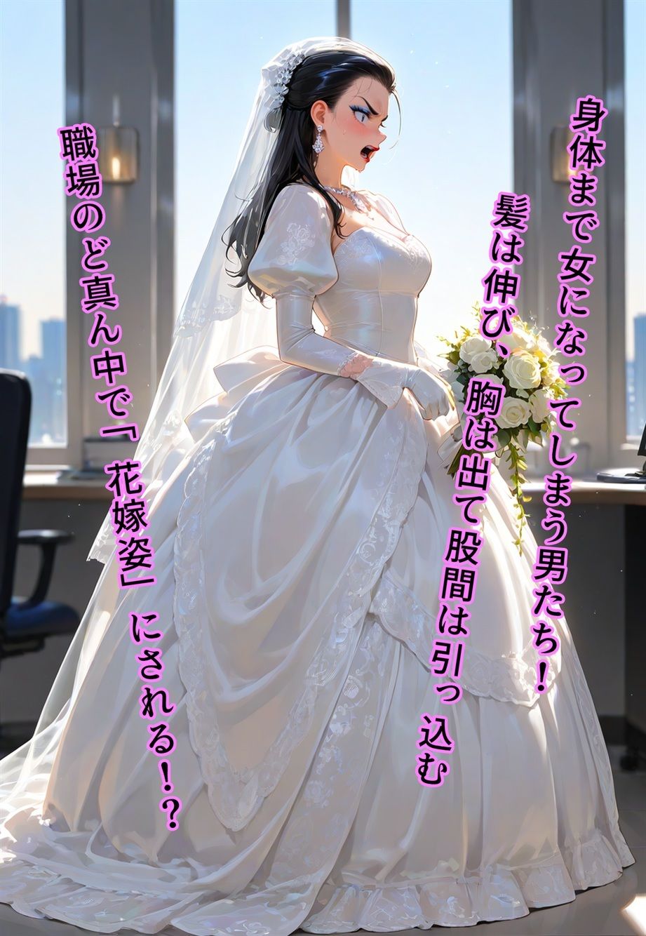バージン・オフィス  〜職場の男たちが、全員ウェディングドレスの処女になった日〜 - サンプル画像 4