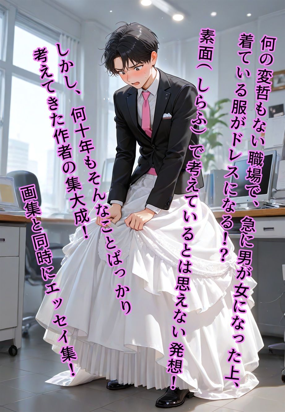100円画集  バージン・オフィス  〜職場の男たちが、全員ウェディングドレスの処女になった日〜 - サンプル画像 1