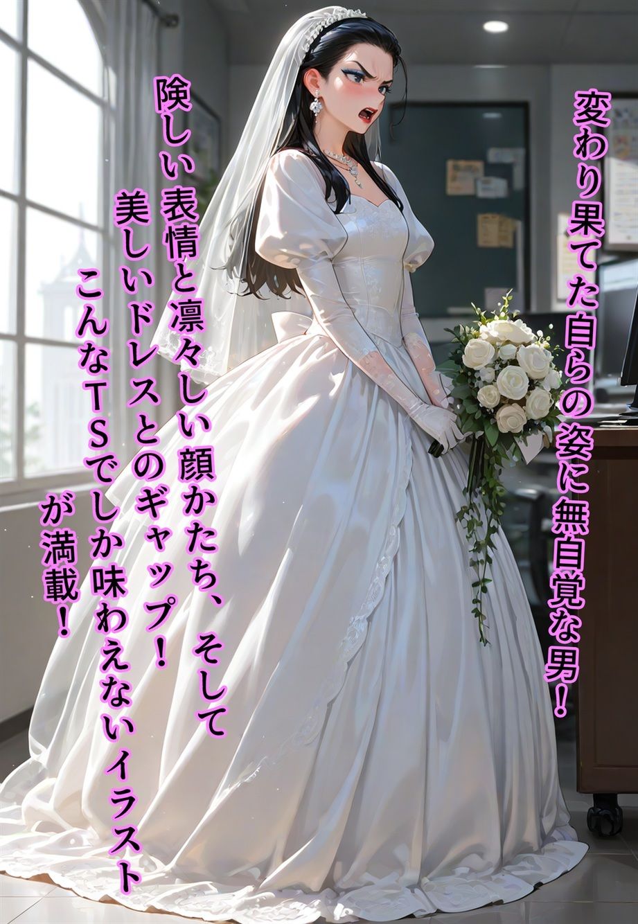 100円画集  バージン・オフィス  〜職場の男たちが、全員ウェディングドレスの処女になった日〜 - サンプル画像 3