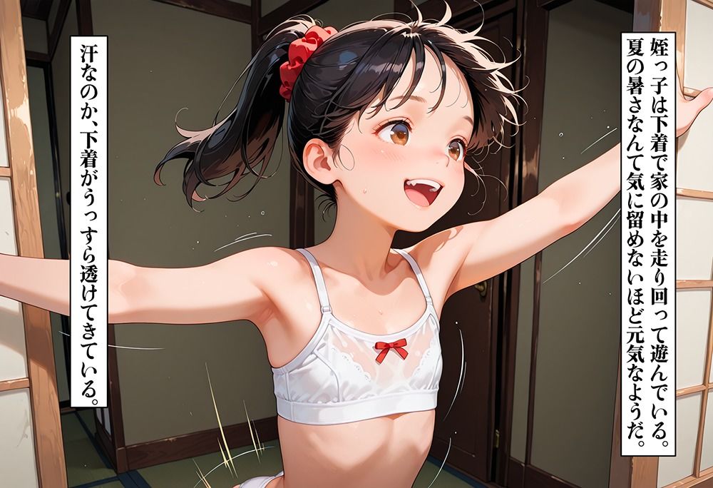 夏休みに親戚の家で姪っ子が下着で走り回っていたので我慢できずSEXした - サンプル画像 2