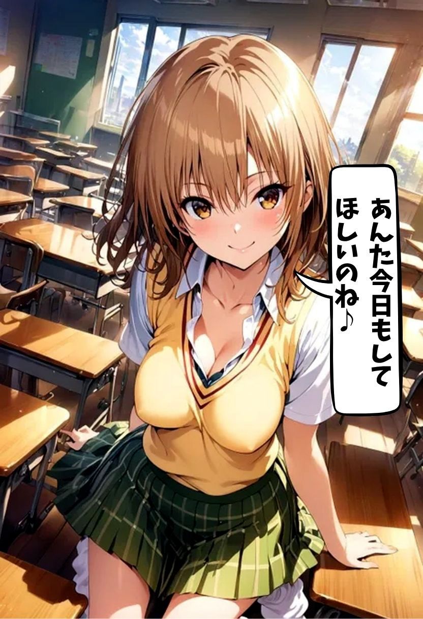淫乱籾岡と教室濃厚セックス - サンプル画像 1
