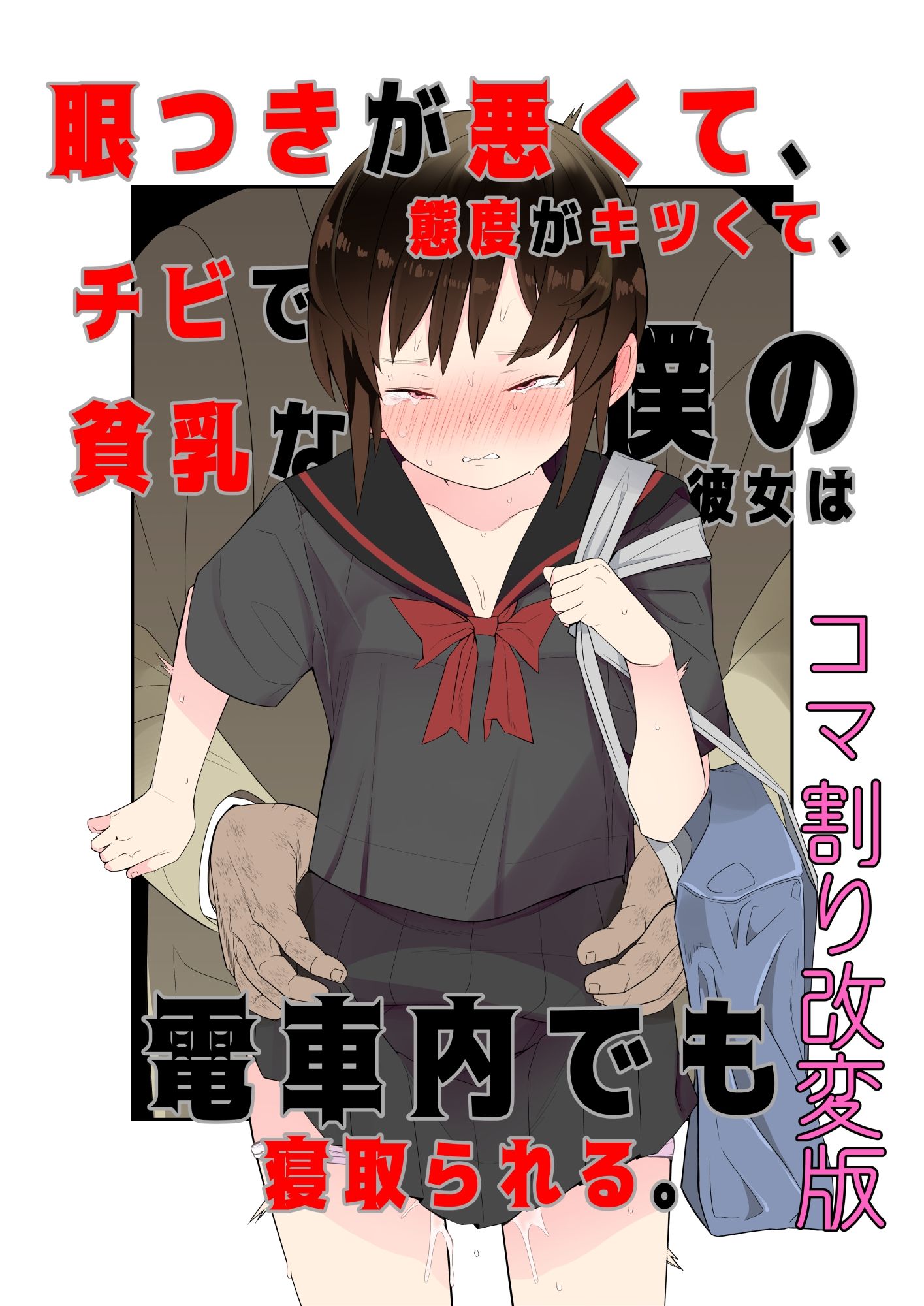 【コマ割り改変版】眼つきが悪くて、態度がきつくて、チビで貧乳な僕の彼女は電車内でも寝取られる。 - サンプル画像 1