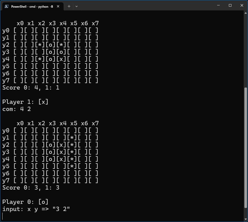 PythonでCUIとGUI両対応のリバーシをつくろう - サンプル画像 2