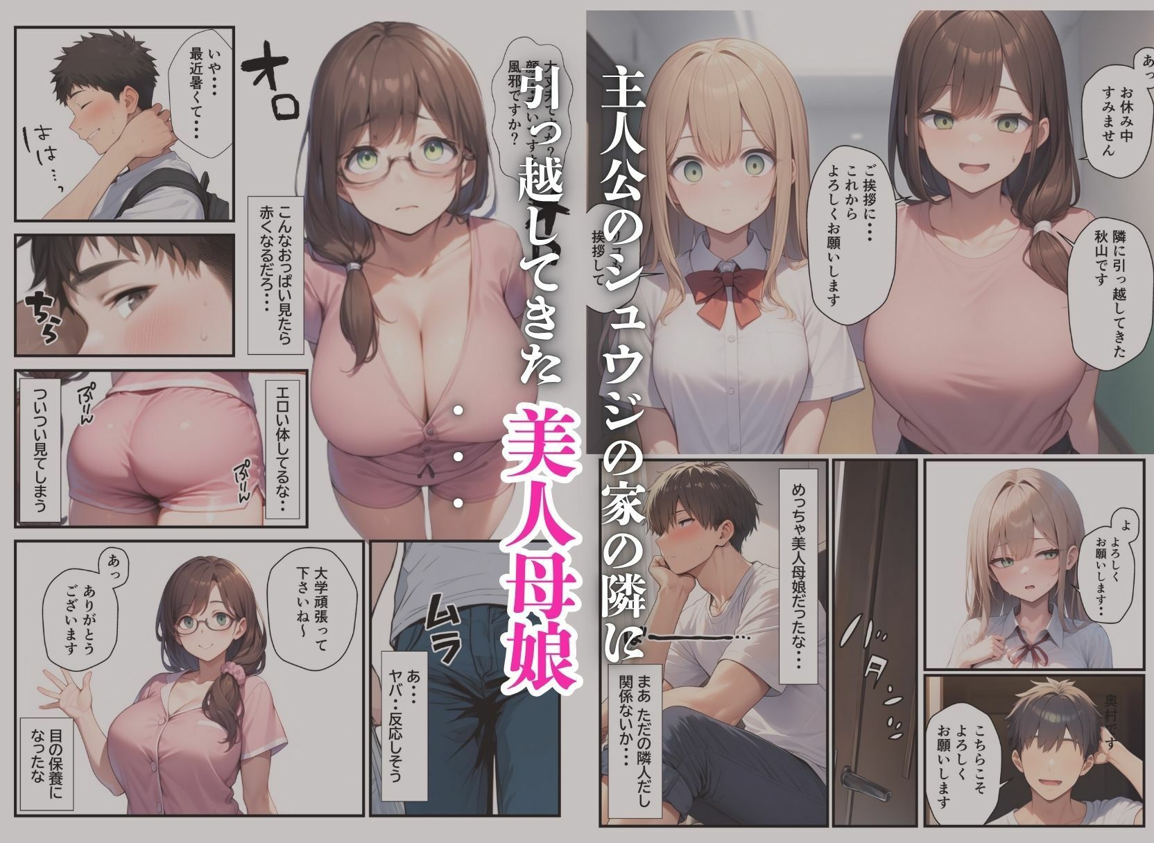 隣に引っ越してきた美人母娘とハーレム親子丼 - サンプル画像 1