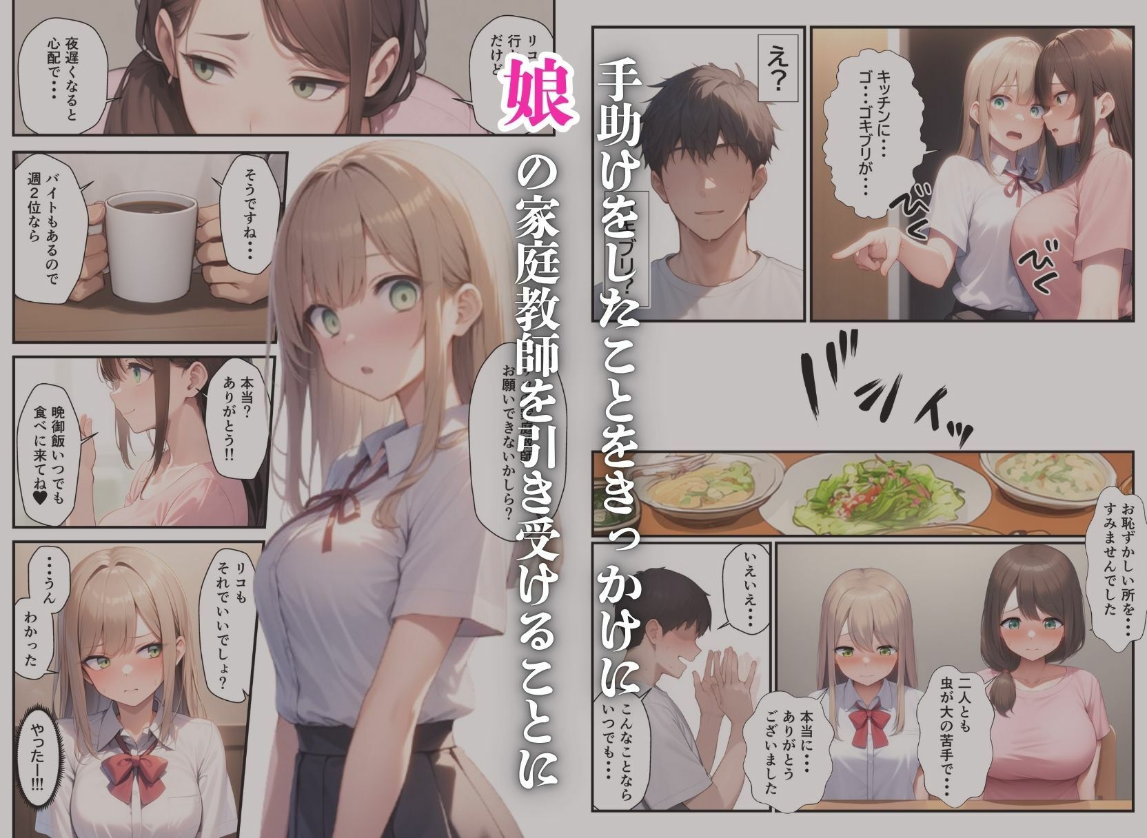隣に引っ越してきた美人母娘とハーレム親子丼 - サンプル画像 2