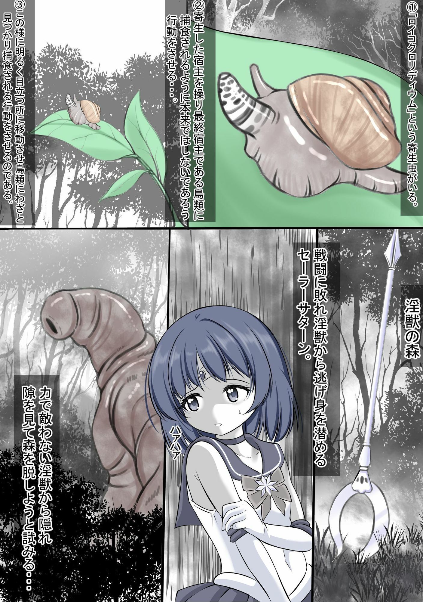 寄生虫に寄生され操られてオナニーをさせられ丸呑みにされるセ●ラ●サターン - サンプル画像 1