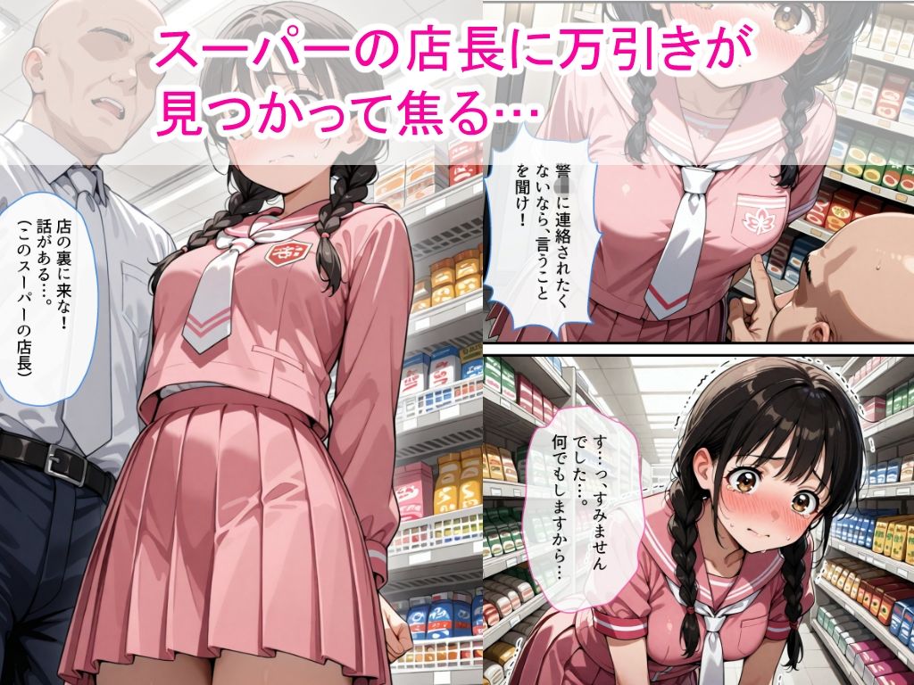 万引きセーラー服女子校生にスーパーの店長が中出しをした話 - サンプル画像 2