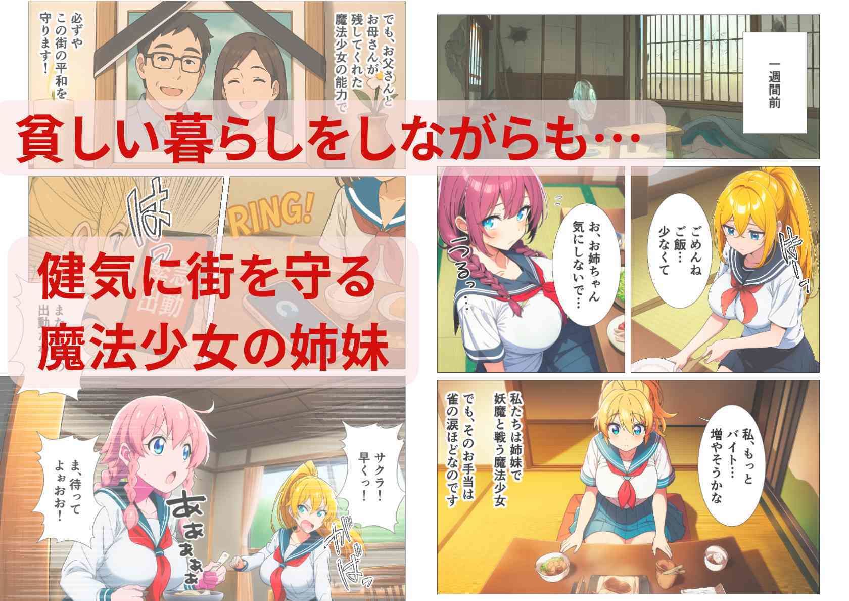悪堕ち魔法少女〜悦楽の姉妹丼〜 - サンプル画像 1
