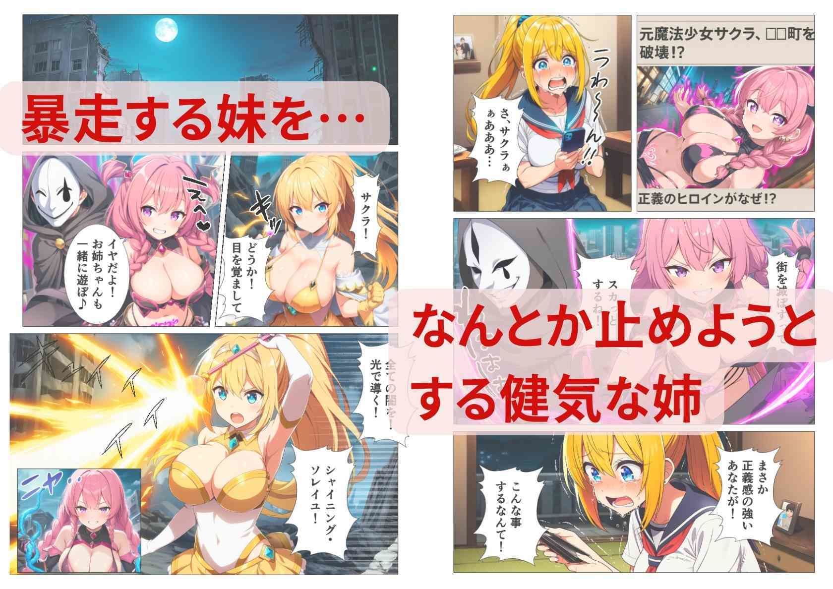 悪堕ち魔法少女〜悦楽の姉妹丼〜 - サンプル画像 6