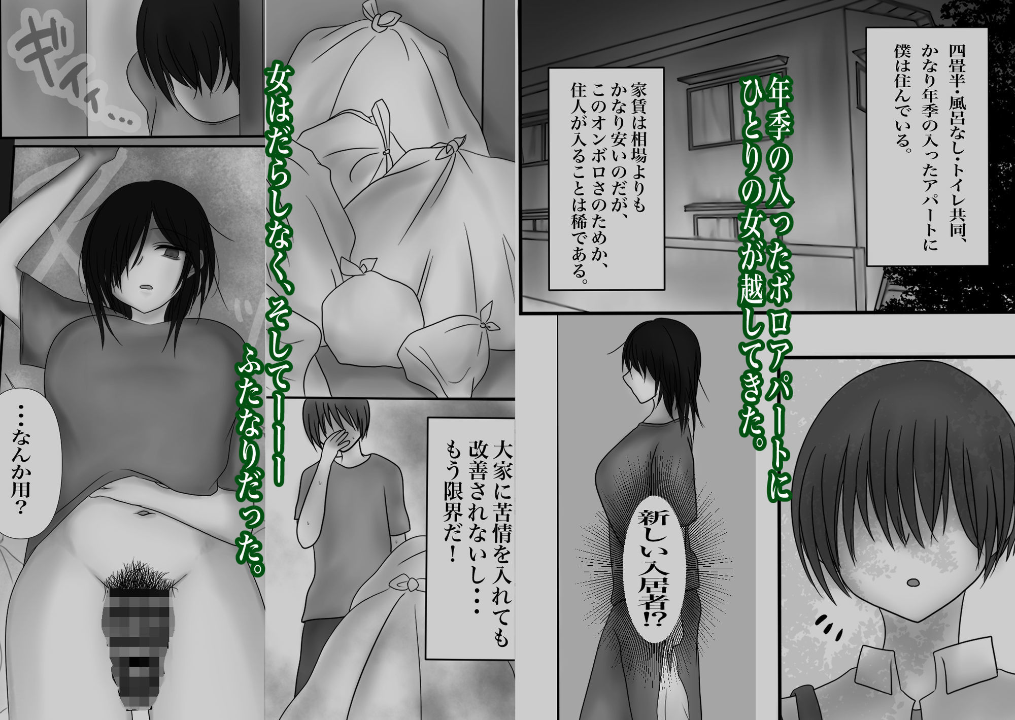 四畳半、隣の汚部屋ふたなりのオナホになる。 - サンプル画像 2