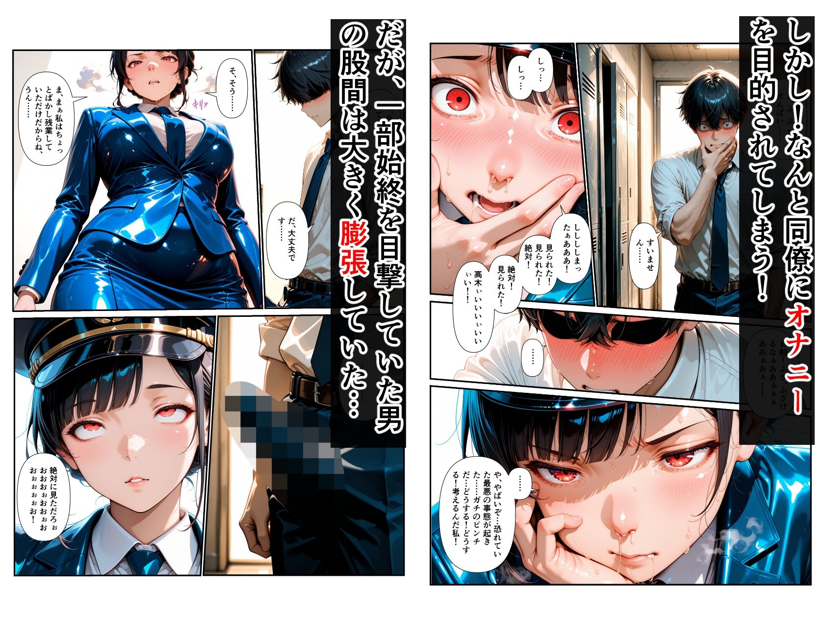 オナニーを見られた女ポリスが口封じに同僚を逆レ●プする話 - サンプル画像 4