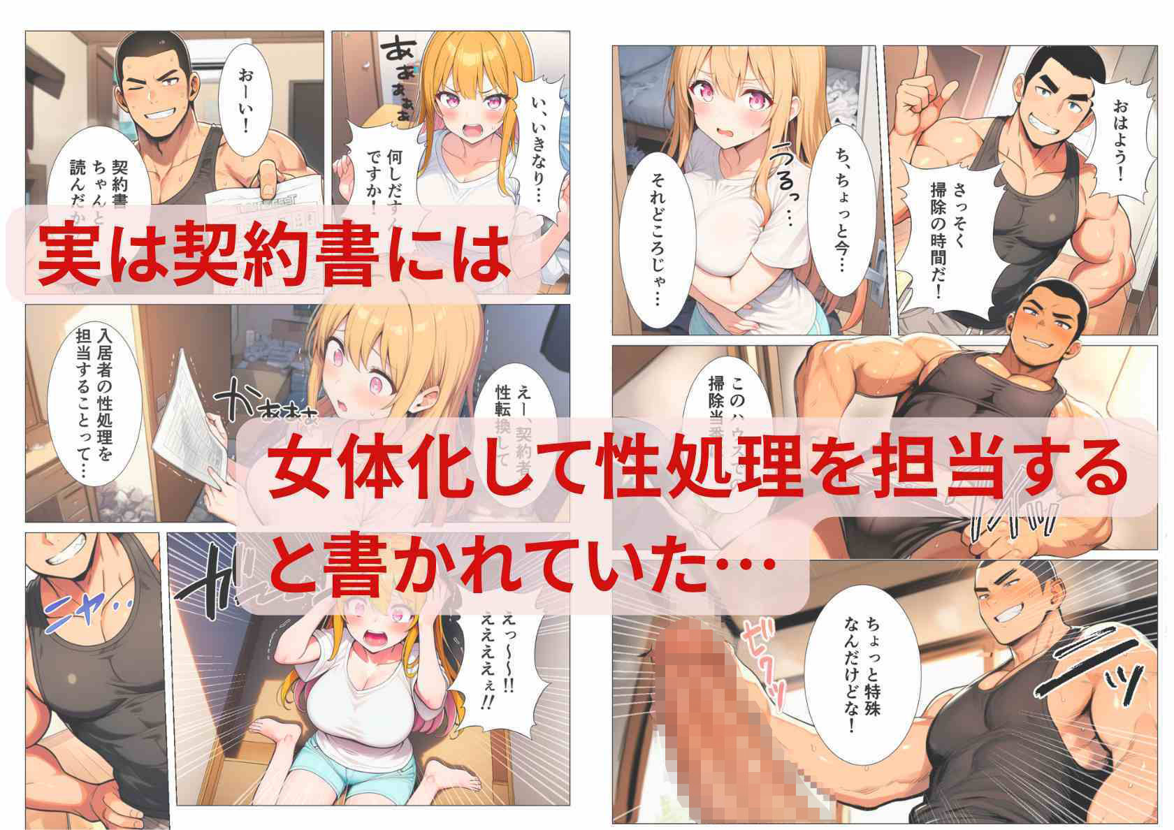 性転換シェアハウス！俺の身体でみんなの性処理係 - サンプル画像 3