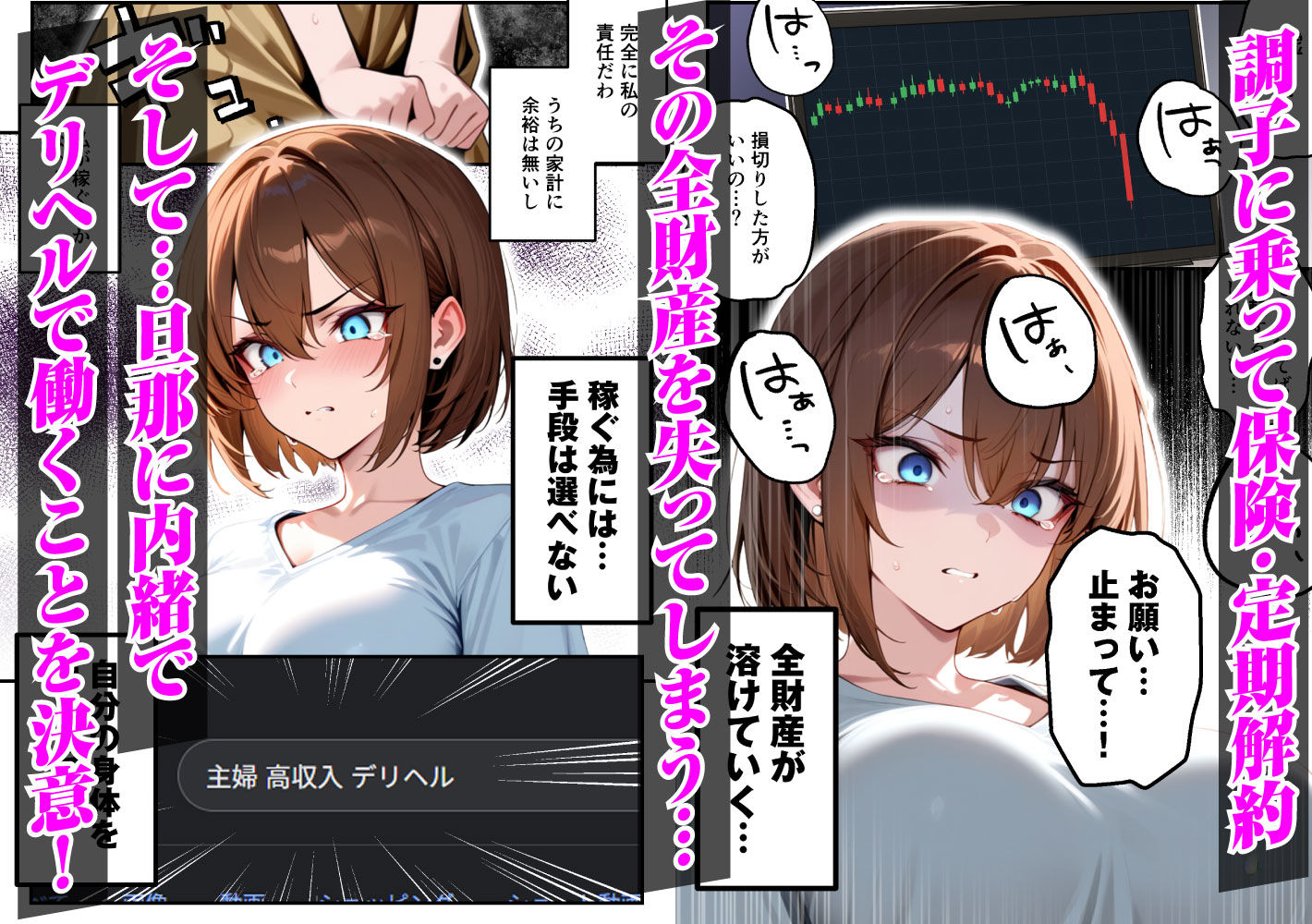 【人妻デリヘルNTR】デリヘル呼んだら先輩の妻が来た〜FXにハマった貞淑妻が堕ちるまで〜 - サンプル画像 2