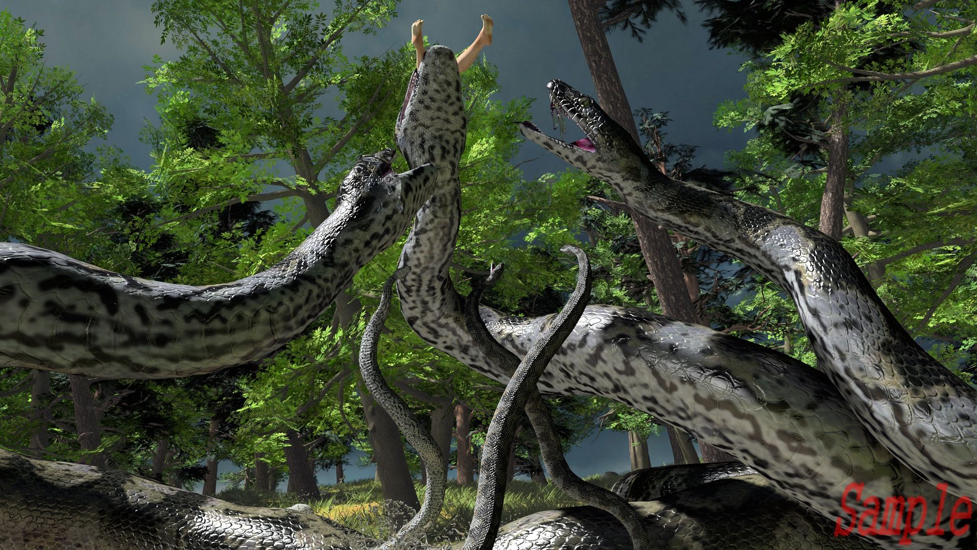 丸呑み大蛇 - サンプル画像 4