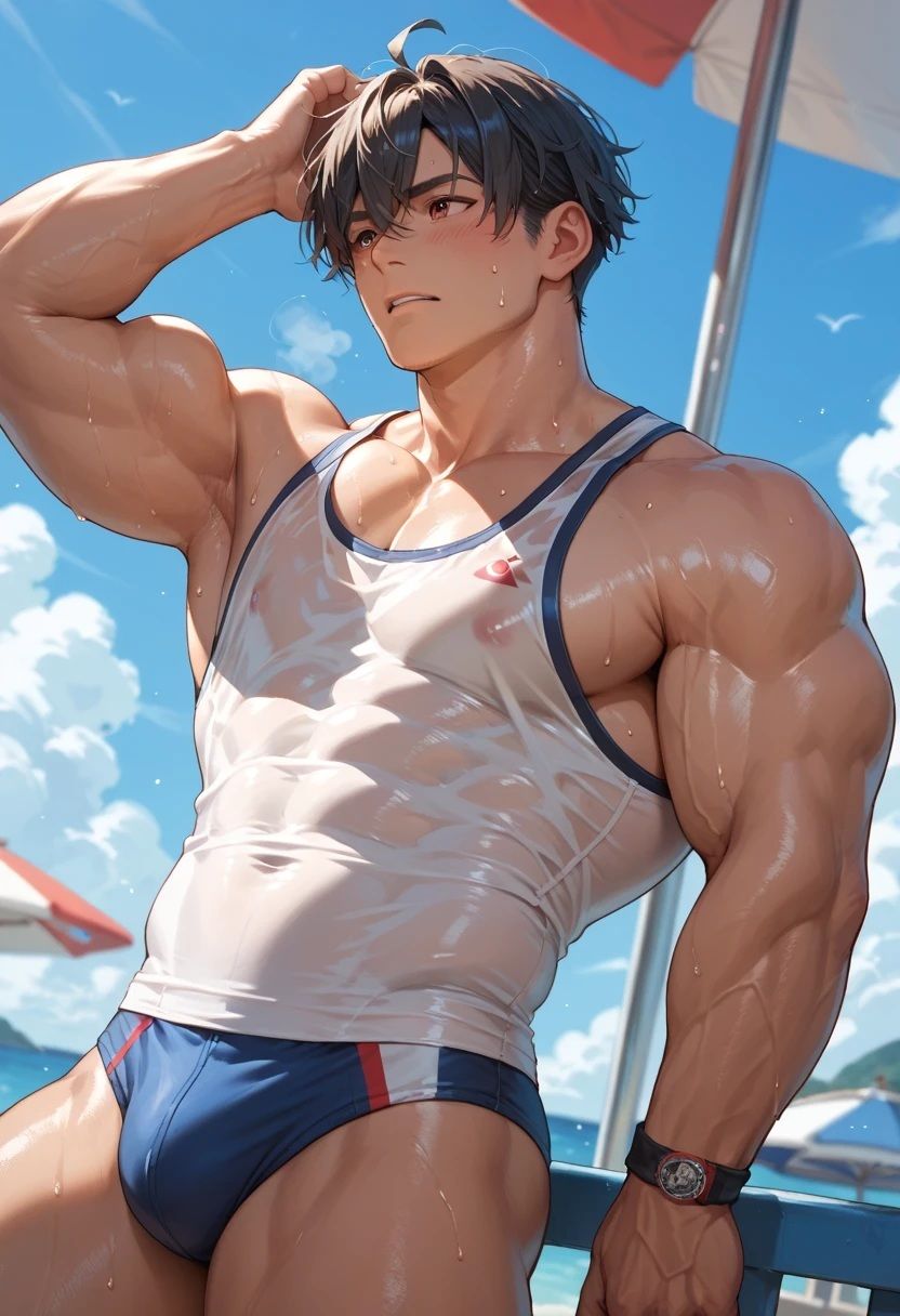 今日も汗まみれのガチムチ男子の蒸し蒸し筋肉を見せつけられ俺の息子は暴れたがっている - サンプル画像 1