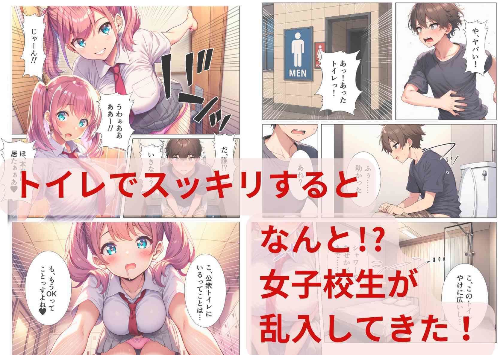 貞操観念逆転世界で公衆トイレに入ったら女子校生に襲われた話 - サンプル画像 2