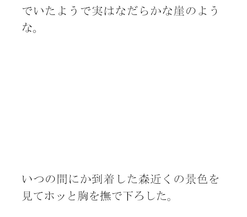 急な下り坂に見えて比較的なだらかな・・・・到着した森の入り口近く - サンプル画像 1