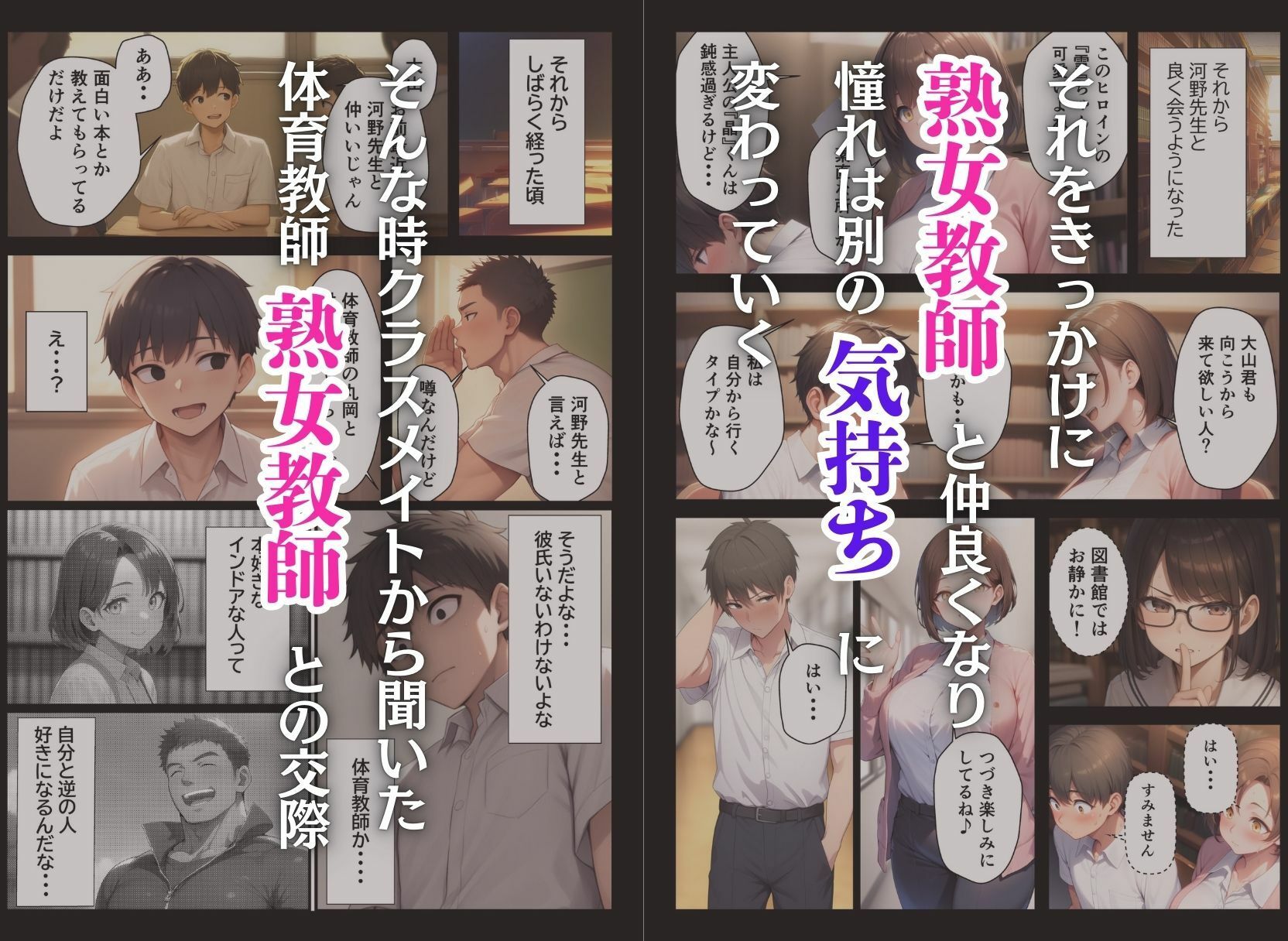 憧れのむちむち熟女教師と特別課外セックスで童貞卒業 - サンプル画像 2