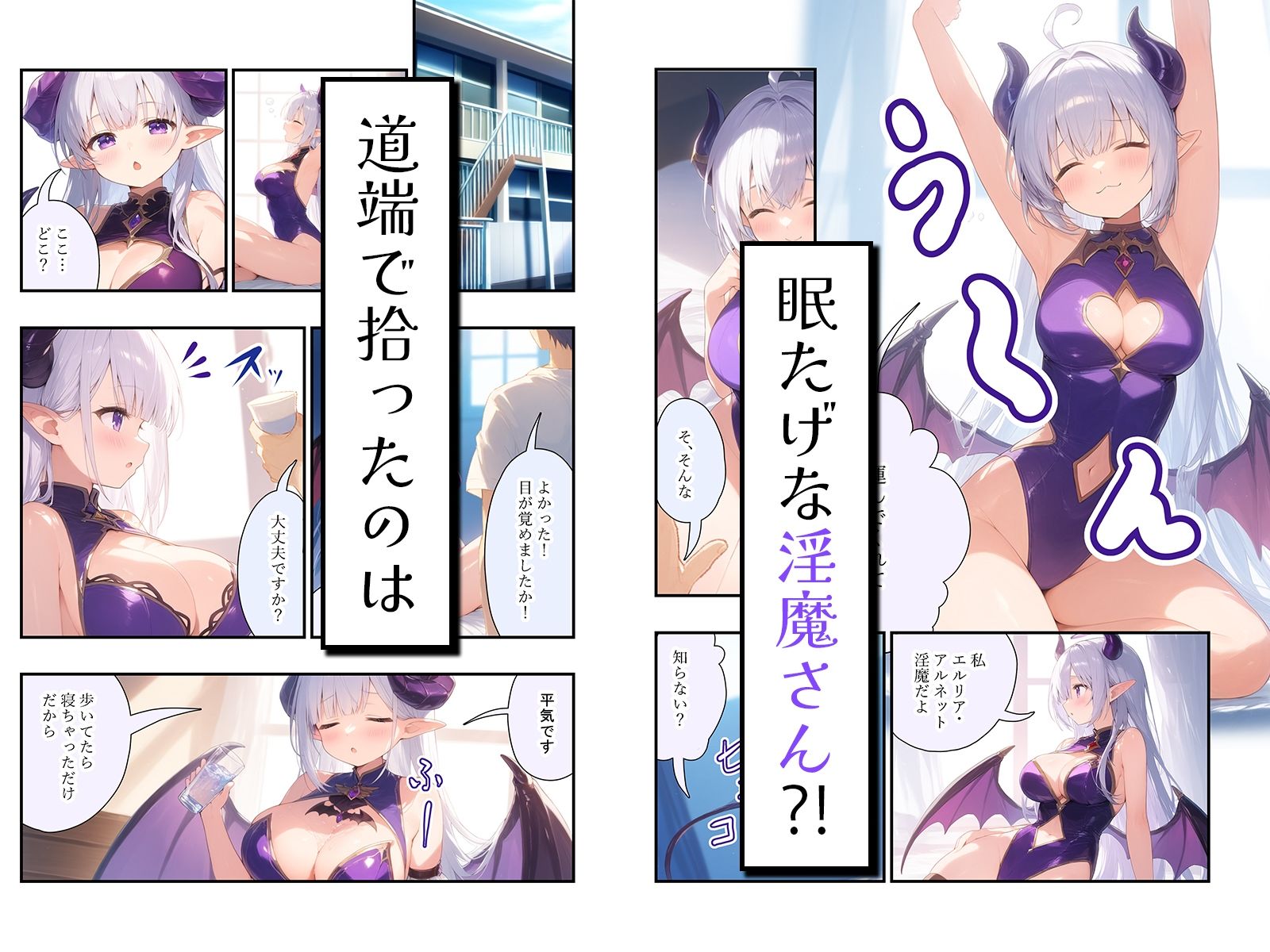 【漫画】眠たけ？な淫魔さんを拾ったら、お礼に優しく甘〜く筆下ろしされました♪ - サンプル画像 1