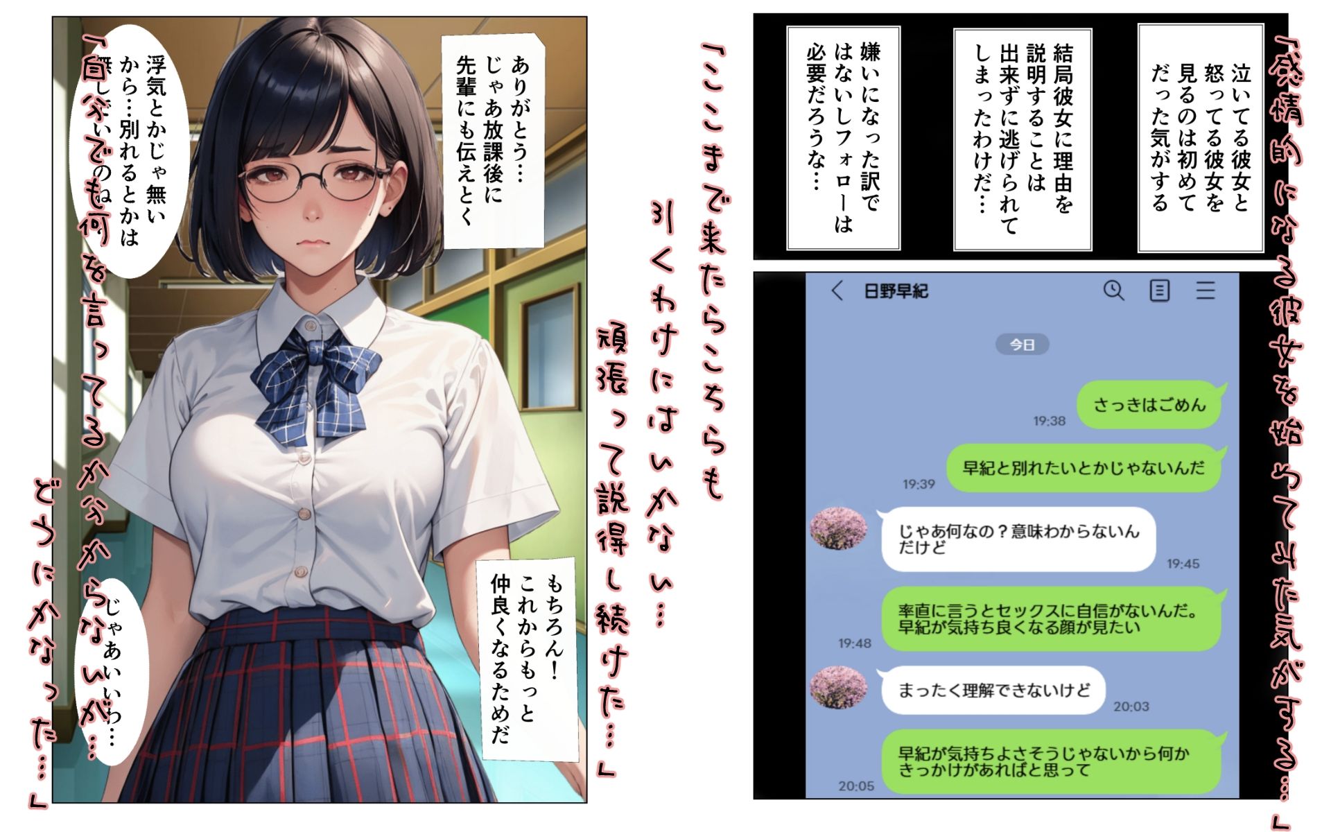 ぶさかわ彼女を先輩に寝取らせたら見たことない景色が見えた・・・ - サンプル画像 3