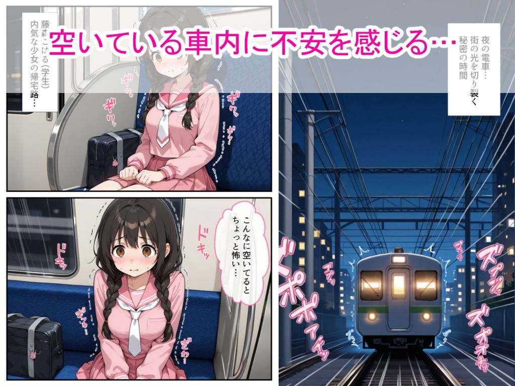 おさげ女子校生に電車中年男が縛り目隠しで中出しをした話 - サンプル画像 1