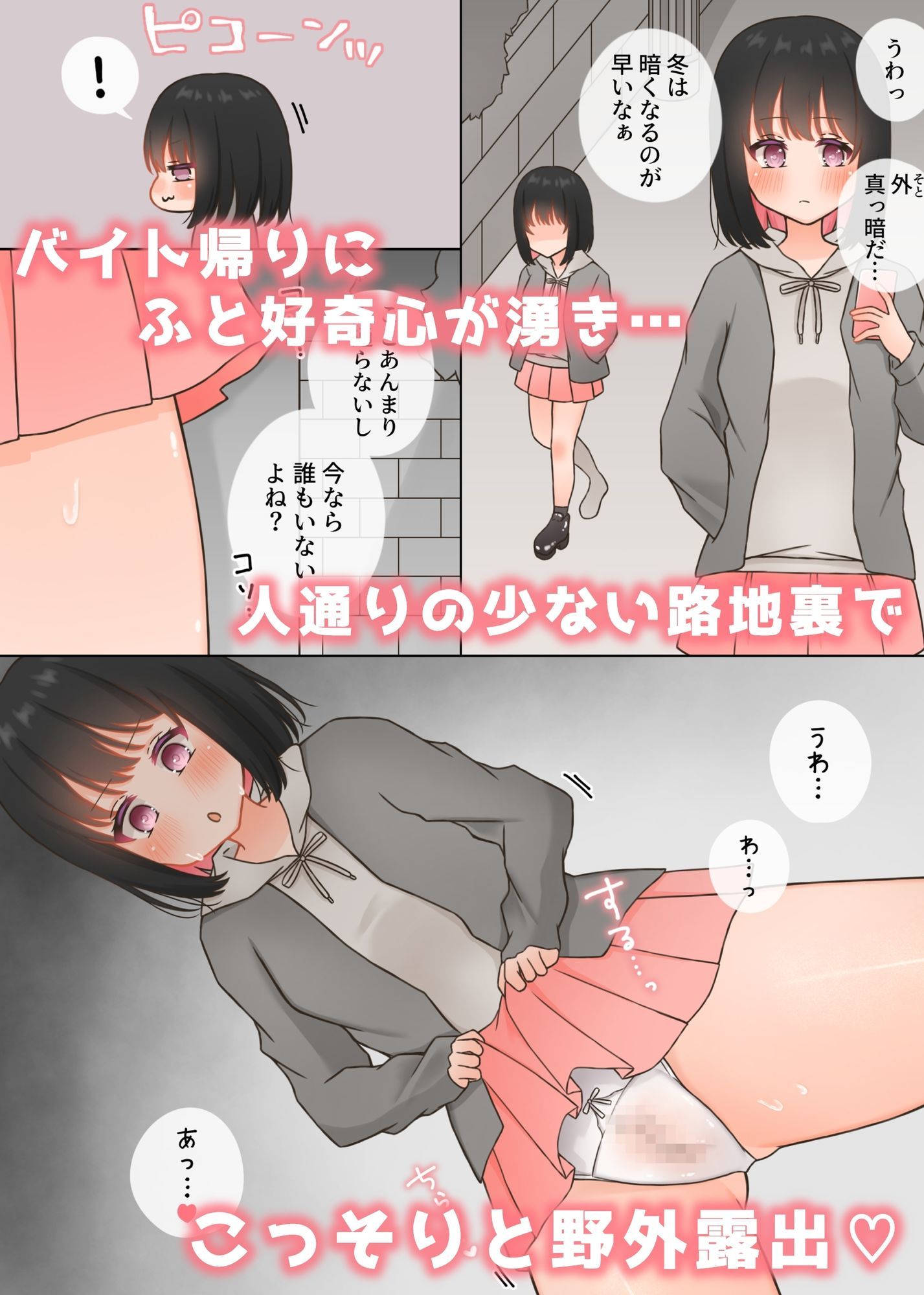 破滅願望のある裏垢女子が野外露出クリオナする話 - サンプル画像 2
