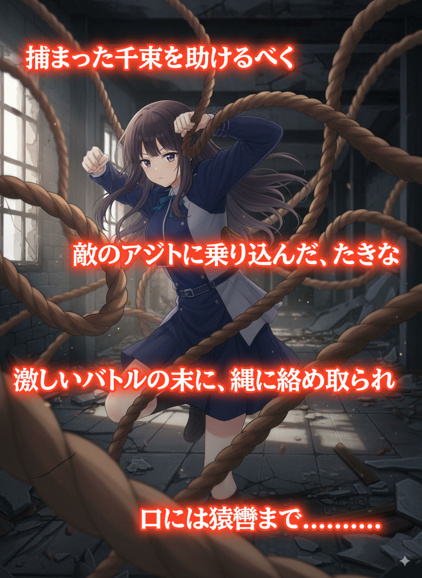 ぐるぐる巻きに緊縛されたリコリス【猿轡】 - サンプル画像 2