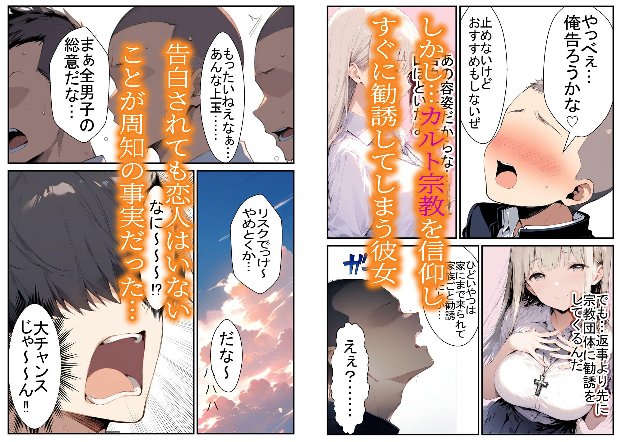 カルト宗教の巨乳同級生と付き合ってヤリまくる話 - サンプル画像 3