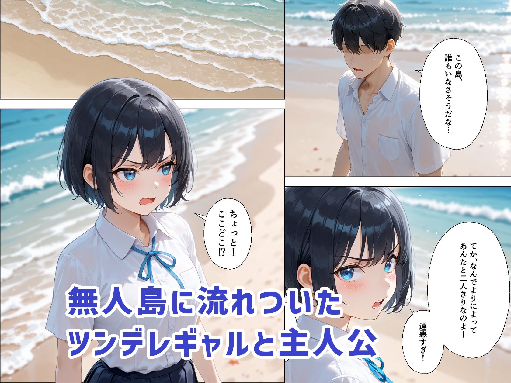 ツンデレギャルと無人島で2人きりになったらエッチしかすることがない - サンプル画像 1