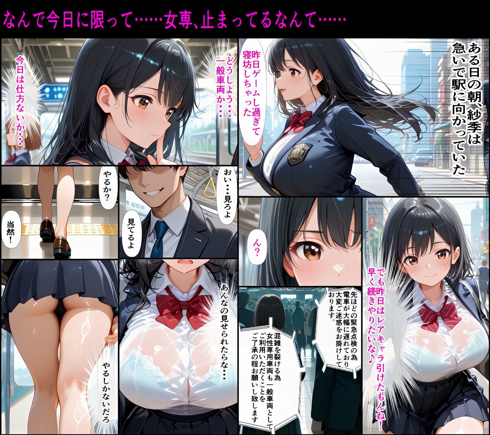 集団痴●に壊された朝 〜無許可の中出し・何度もイかされ続けるJK〜 - サンプル画像 1