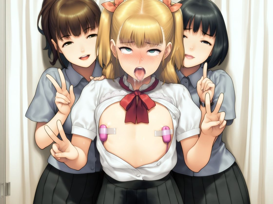 『男の娘が同級生女子二人からフラット貞操帯で残酷射精禁止される話』前後編セット、秋の特別セール！ - サンプル画像 4