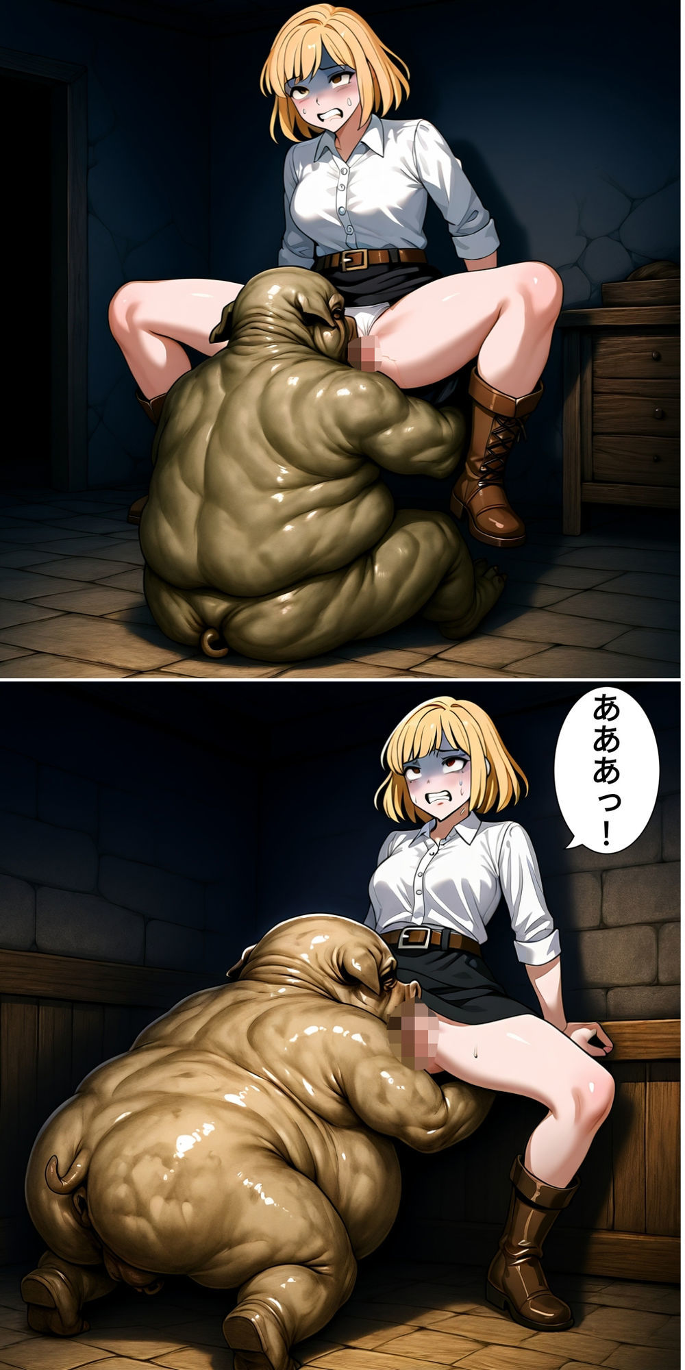 女冒険者の地下迷宮探索2（蟲姦、豚姦、オーク、ダークファンタジー） - サンプル画像 7