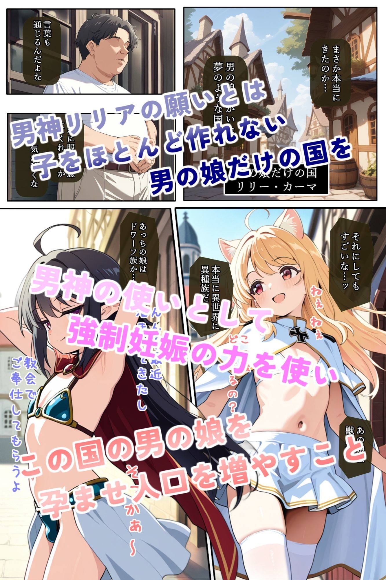 異世界召喚！男の娘を孕ませる強●妊娠種付おじさん - サンプル画像 2