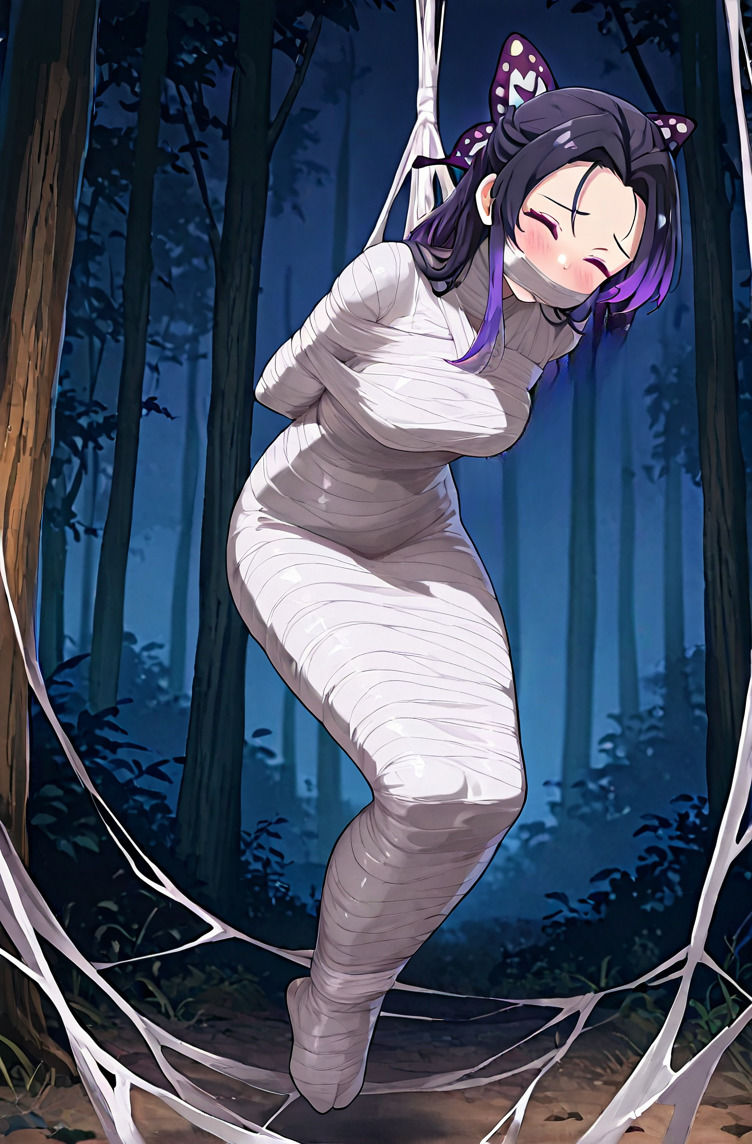 胡蝶し〇ぶ、猿轡と緊縛に悶え…〜蜘蛛鬼の拘束術〜 - サンプル画像 2