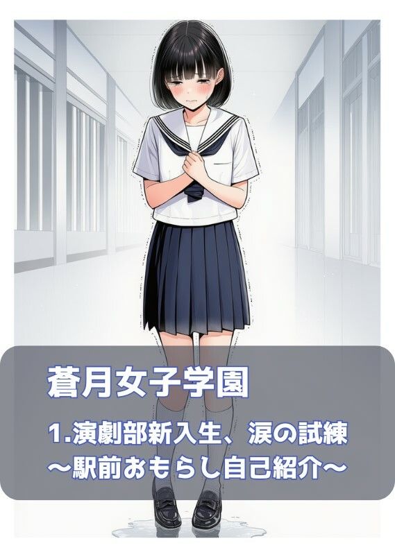 蒼月女子学園 演劇部新入生、涙の試練 〜駅前おもらし自己紹介〜 - サンプル画像 1