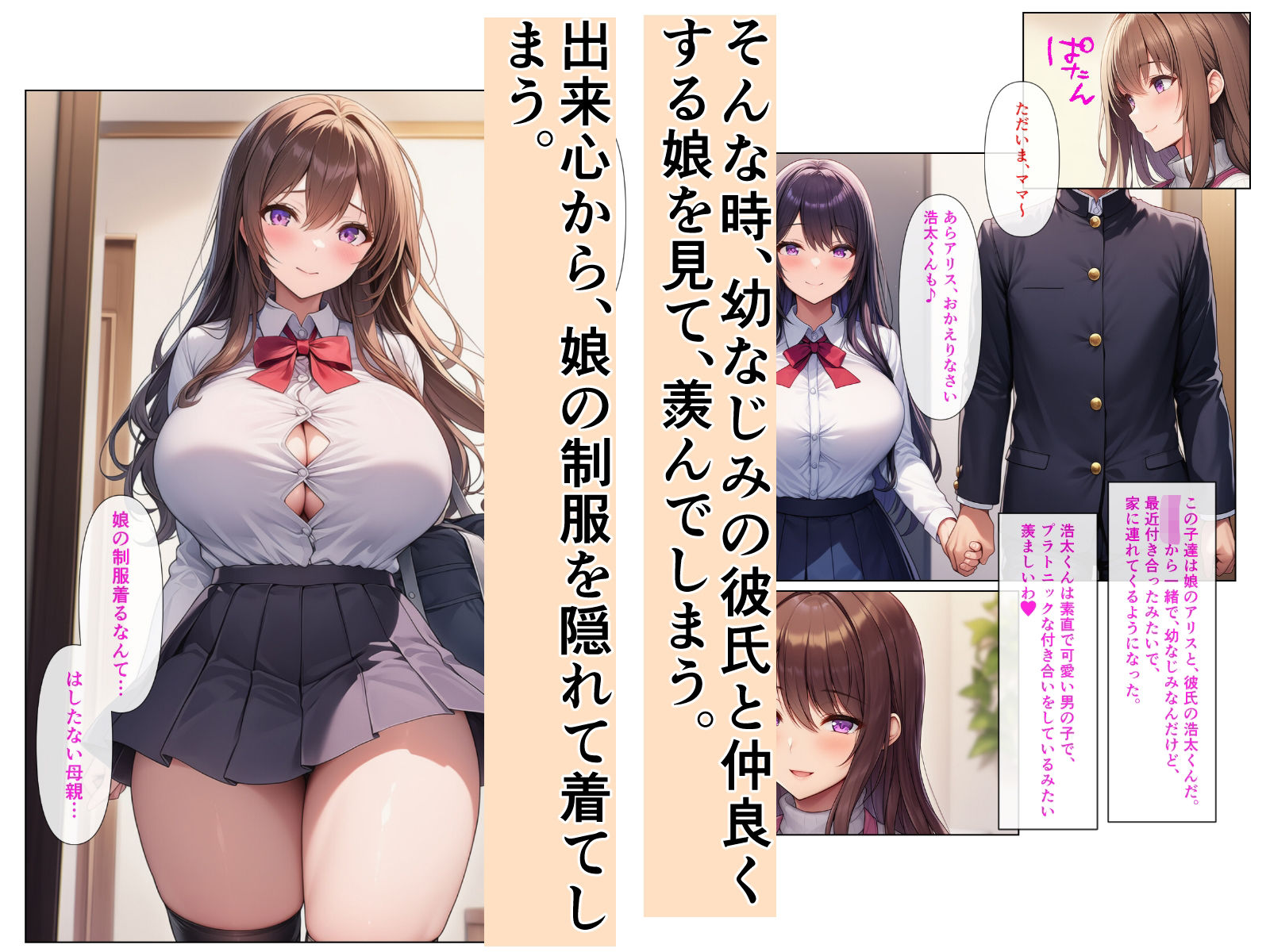 清楚系アラフォー人妻は欲求不満で娘の彼氏とらぶらぶえっちする話 - サンプル画像 2