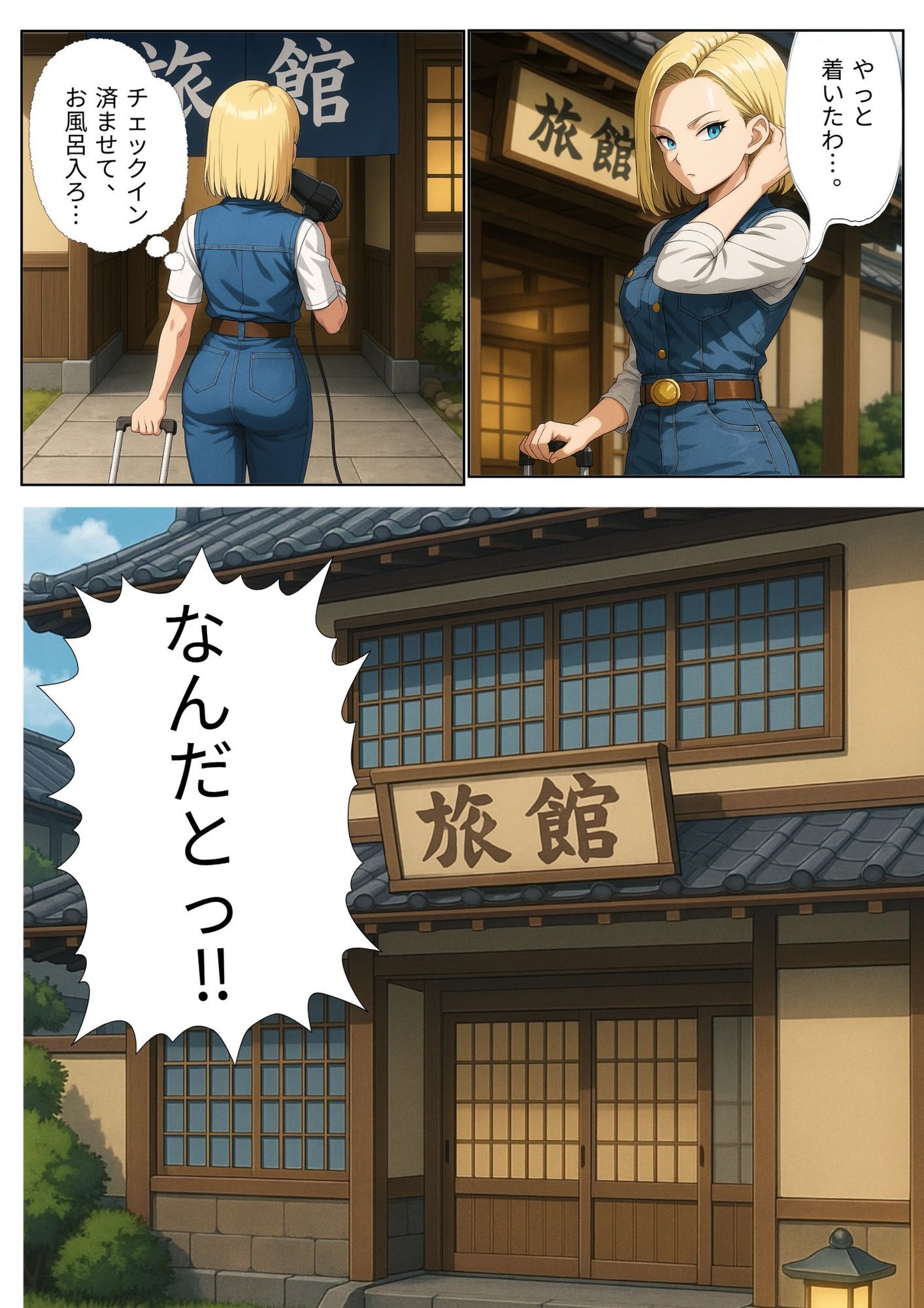 18号が旅館でベジ○タと相部屋に？プライドの高い二人はいがみ合うが次第に…。 - サンプル画像 1