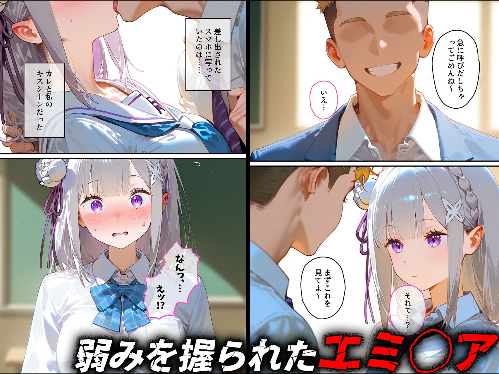 【エミ◯ア】俺の大好きな清楚彼女が寝取られ快楽堕ちする話 - サンプル画像 2